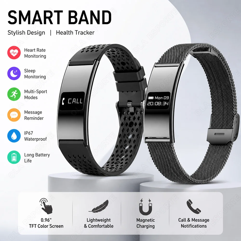 Ultra-Thin Smart Bracelet Women Men Heart Rate Blood Oxygen Health Monitor Sport Smartwatch Waterproof Smart Watch Gifts NEW H10