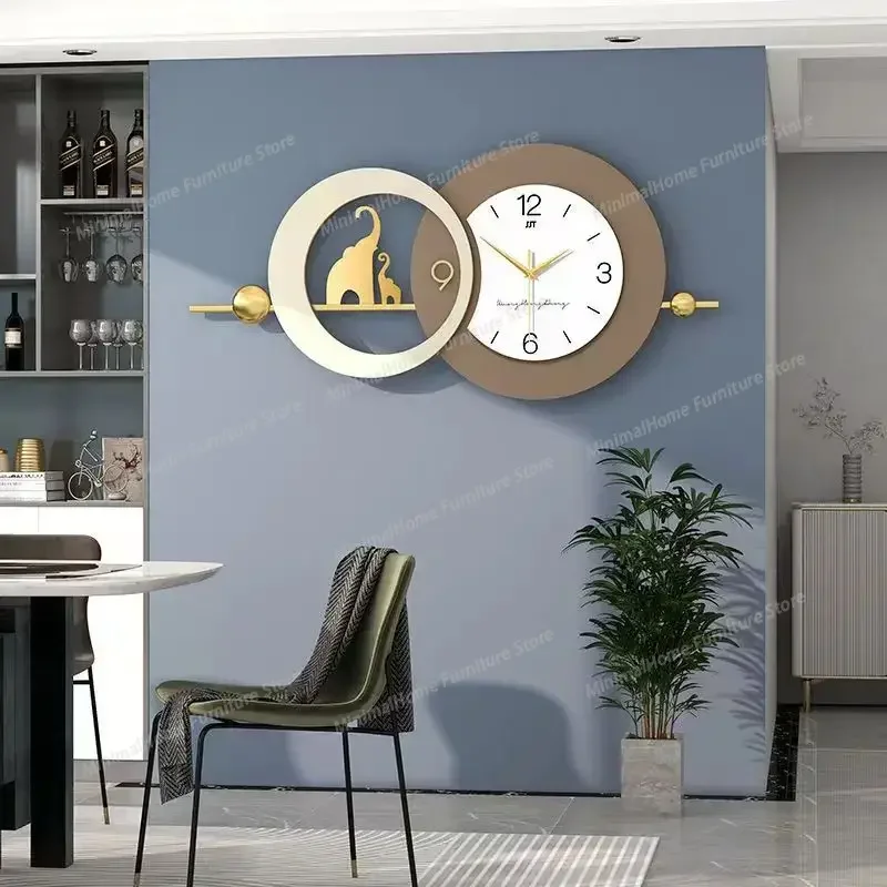 Silent Round Wall Clock Minimalist Flowers Unusual Hands Creative Wall Clock Fashion Digital Metal Reloj De Pared Decorarion
