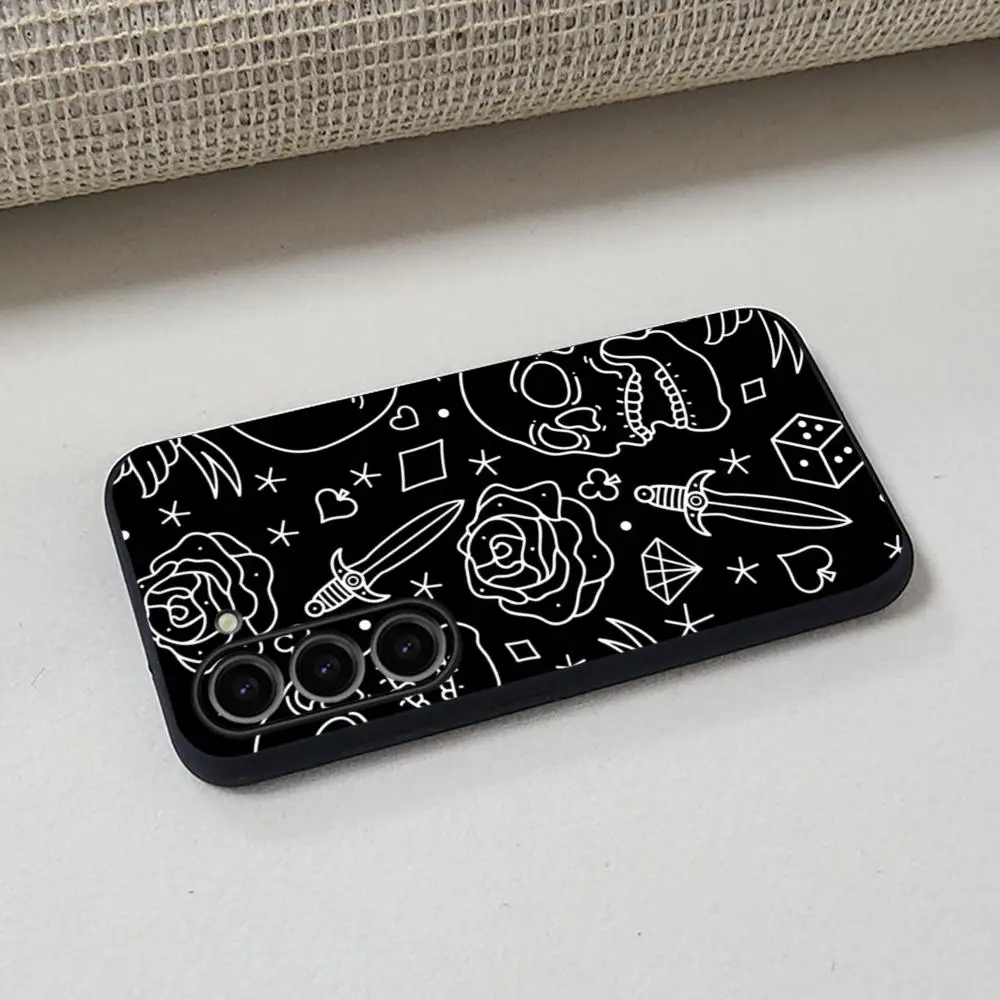 Super fashion cool Skull design  Phone Case For Samsung Galaxy S26 S25 S24 S23 S22 S21 Plus Ultra Fold A Soft Black