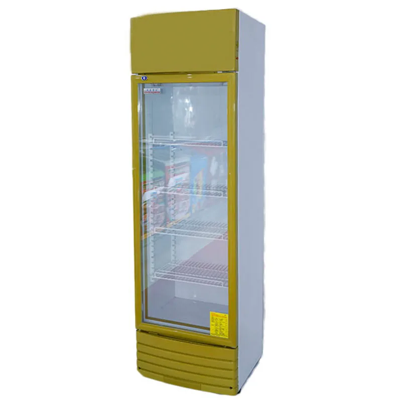 

Single Glass Door Upright Beverage Cooler Commercial Fan Cooling Refrigerator CE ERP Certified