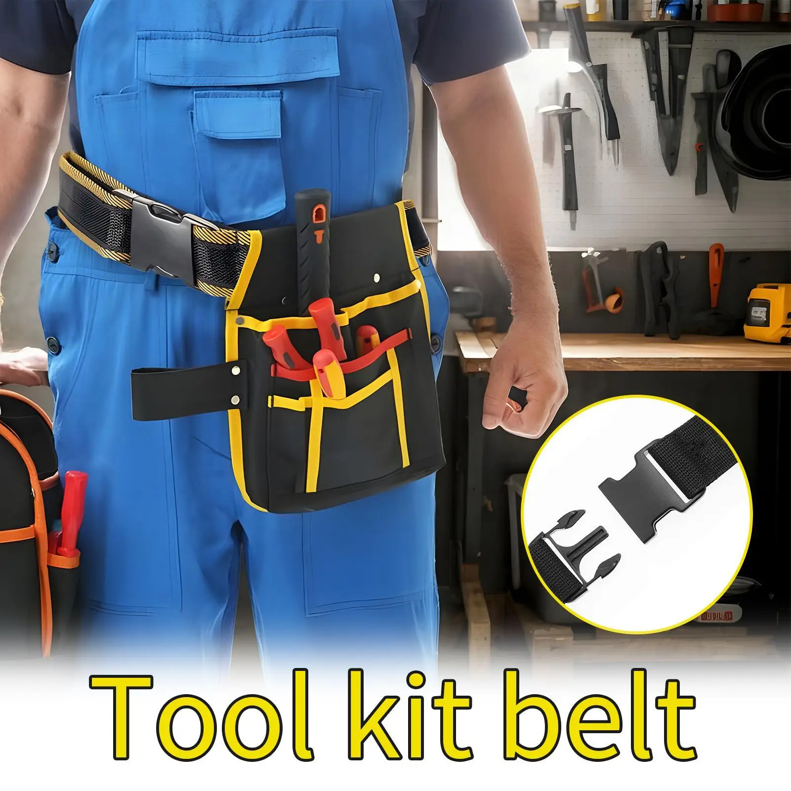 Bolsa de herramientas, cinturón especial de extracción rápida, ensanchado y engrosado, resistente al desgaste y resistente al cinturón para carpinteros (solo cinturón)