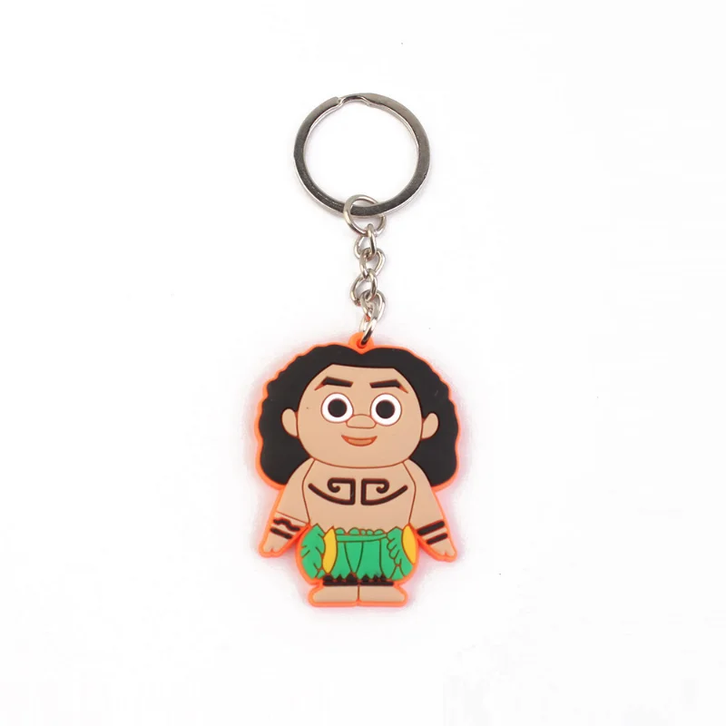 5pcs Disney Movie Princess Moana Keychain Kawaii Car Keyring Action Figure Maui Adventure Accessories Cosplay Key Ring Kids Gift