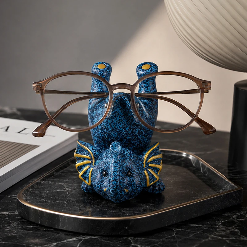 Funny Handstand Elephant Eyeglass Holder Resin Glasses Stand Desktop Organizer Sunglasses Rack for Office Desk Home Decor Gift