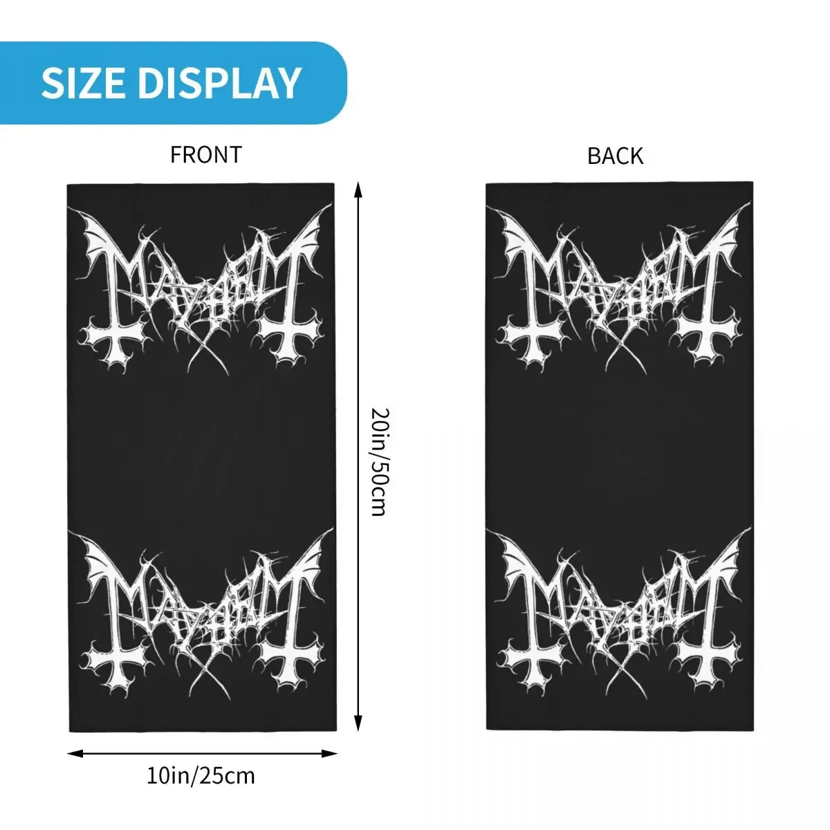 Mayhem Death Bandana Neck ghetta Printed Music Band Balaclavas Wrap sciarpa multiuso ciclismo equitazione per uomo donna adulto