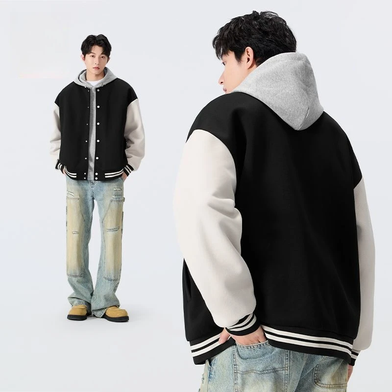 

American Versatile Loose and Color-blocking Baseball Jackets for Both Men and Women in Spring, Autumn and Winter