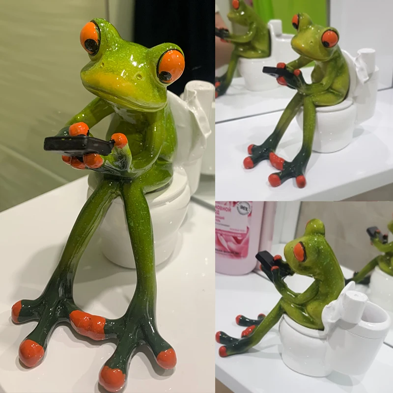 NORTHEUINS Resin Leggy Frog Miniature Figurines Animal Statue Desktop Decoration Souvenirs for Interior Modern Home Decor Loft