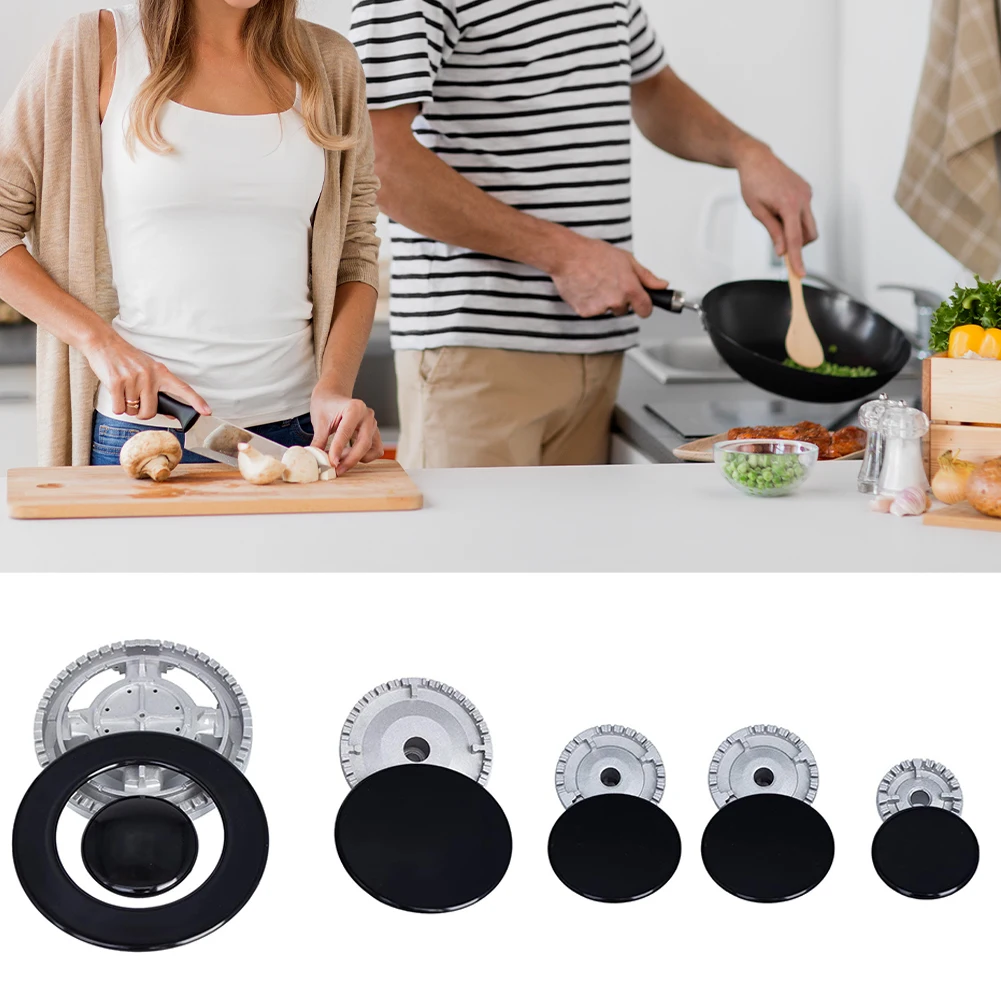 Upgrade Cooker Hat Set Oven Gas Hob Burner Crown Flame Cap Cover For Kitchen For SABAF Stove Handles Lid Kit