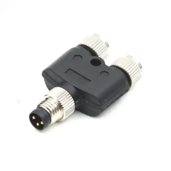 IP67 M8 Y Splitter Cable, 3-Pin Male to 2x Female Aviation Connector, for Sensors and Actuators in Industrial Automation