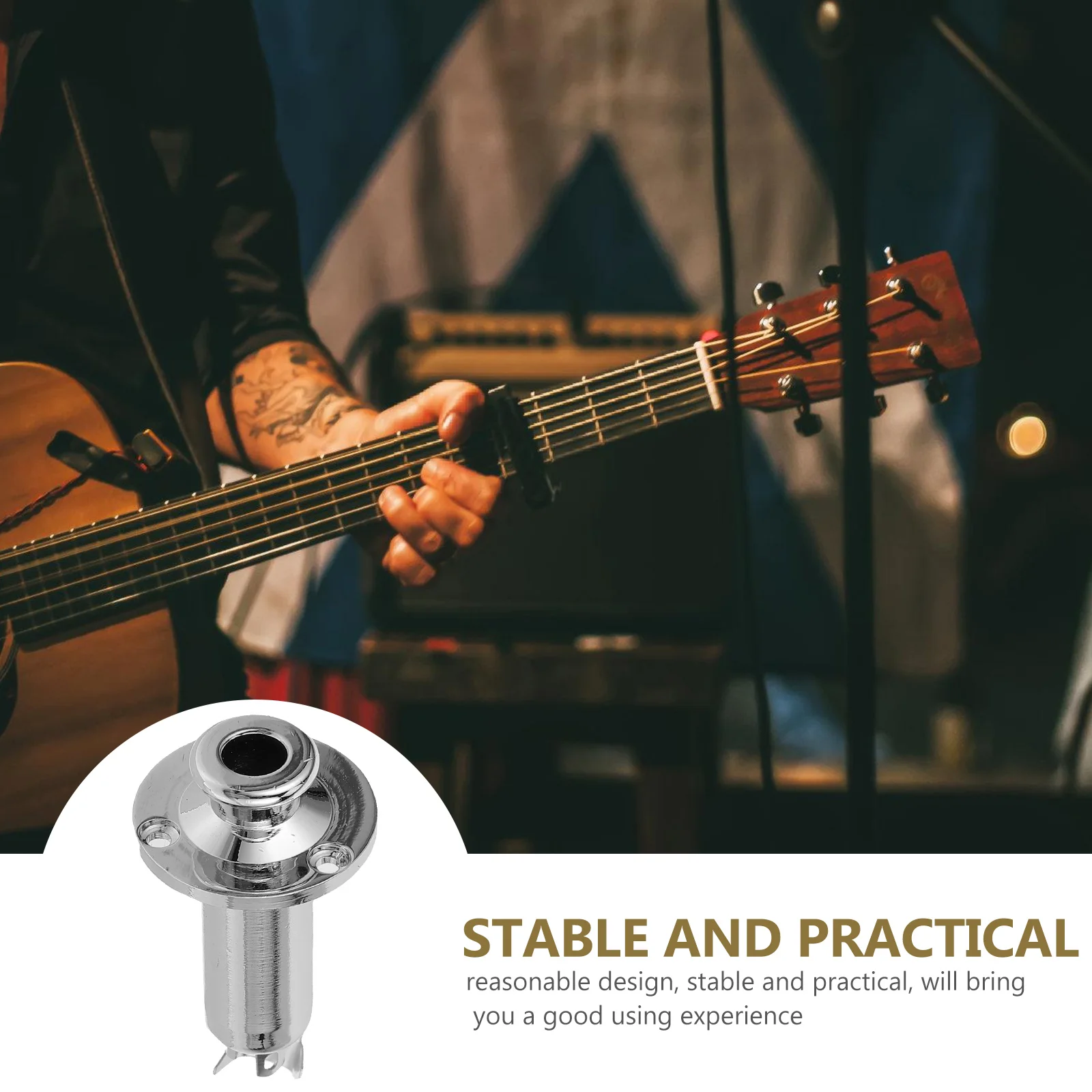 

Guitar Jack Socket Tube Plug Electric Accessories Electronic Rectangular Metal Output Acoustic Strap Pin Replacement Connector