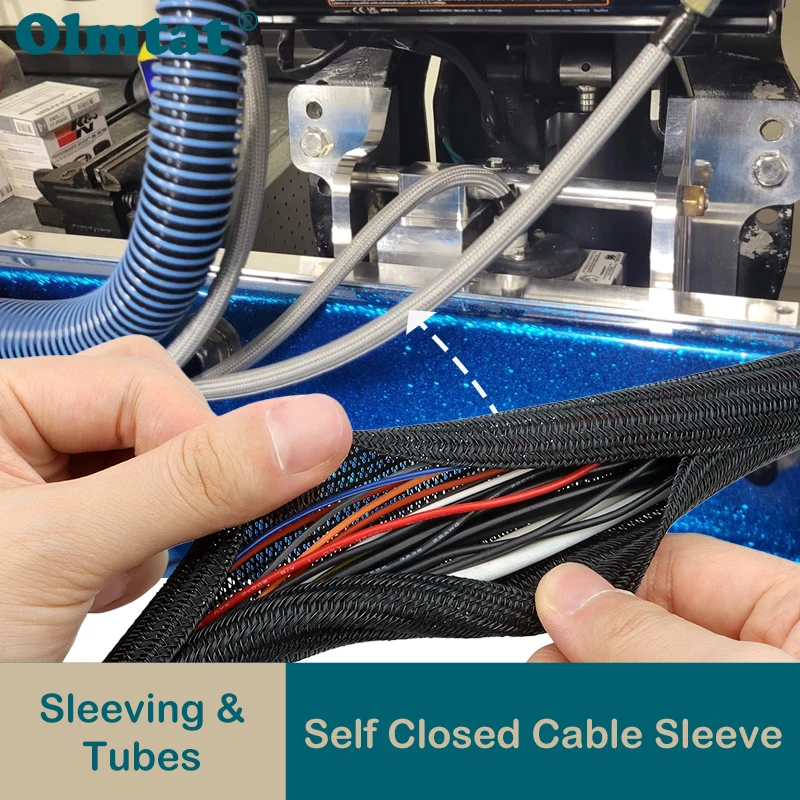 New 7Colors Expandable Self Close Braided Sleeve 3mm ~ 32mm PET Insulated Cable Loom Split Wire Wrap Protect Car Line Organizer