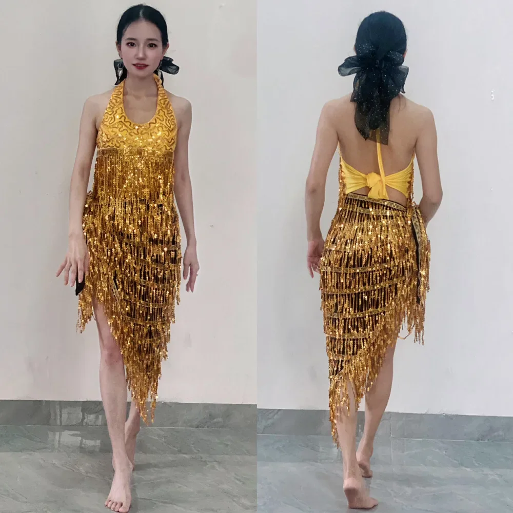 Neue Bauchtanz Performance Kostüm Pailletten Dancewear Jazz Dance Performance Kostüm Fringe Uniform Bühne Leistung Set
