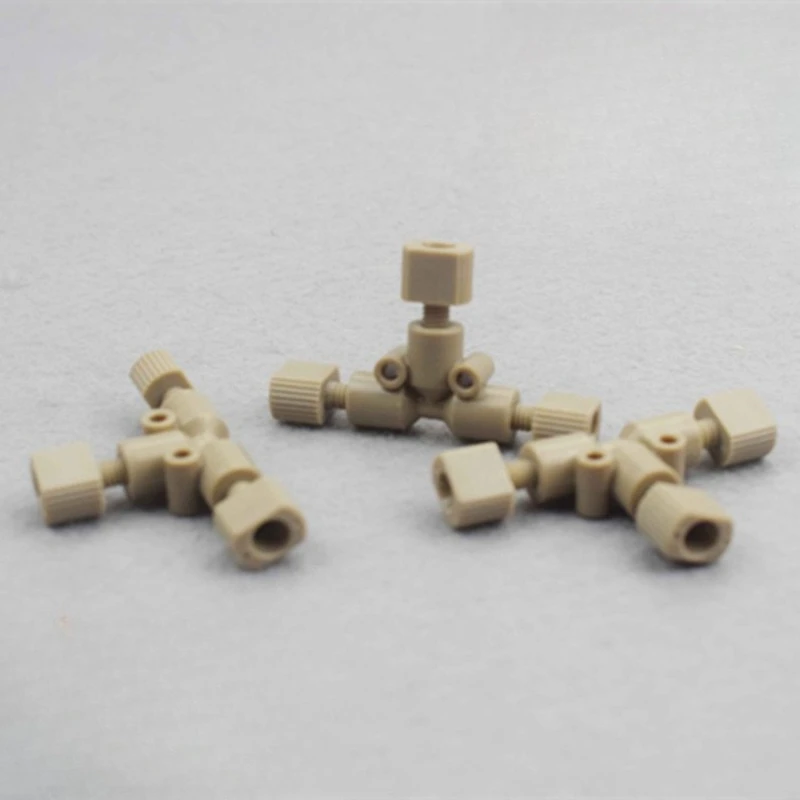 1/16 PEEK Hand Screw Joint Two-way HPLC Connector for Shimadzu Agilent Waters Bi-pass Liquid Phase