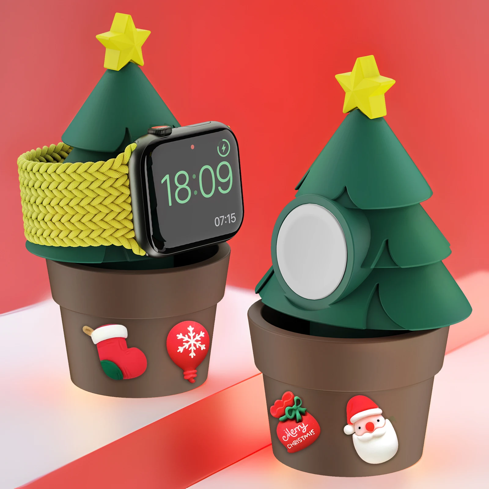 Силиконовая подставка для зарядного устройства для Apple Watch серии 9 8 7 6 5 4 3 2 SE, зарядный док-держатель для iWatch Apple Watch Ultra 2/1, кронштейн