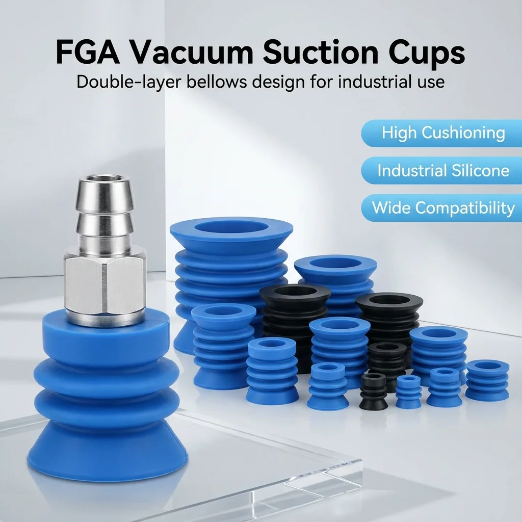 Robotic Arm Vacuum Suction Cup FGA Series Ripple Design for Enhanced Grip Various Sizes Available 11/14/16/20/22/25/33/43/53/63/