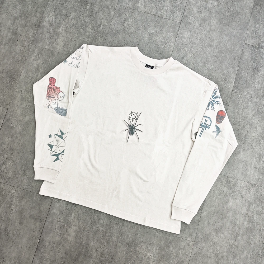 Yao Fashion Saint OF Michael Oversize Loose Casual Retro Vintage Graphics Print Luxury High Street T
