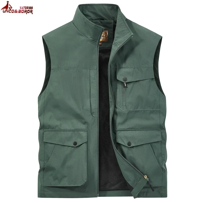 Men's Summer Outdoor Work Safari Fishing Travel Cargo Vest Jacket Multi Pockets Camping Hiking Sleeveless Mesh Waistcoat Vests