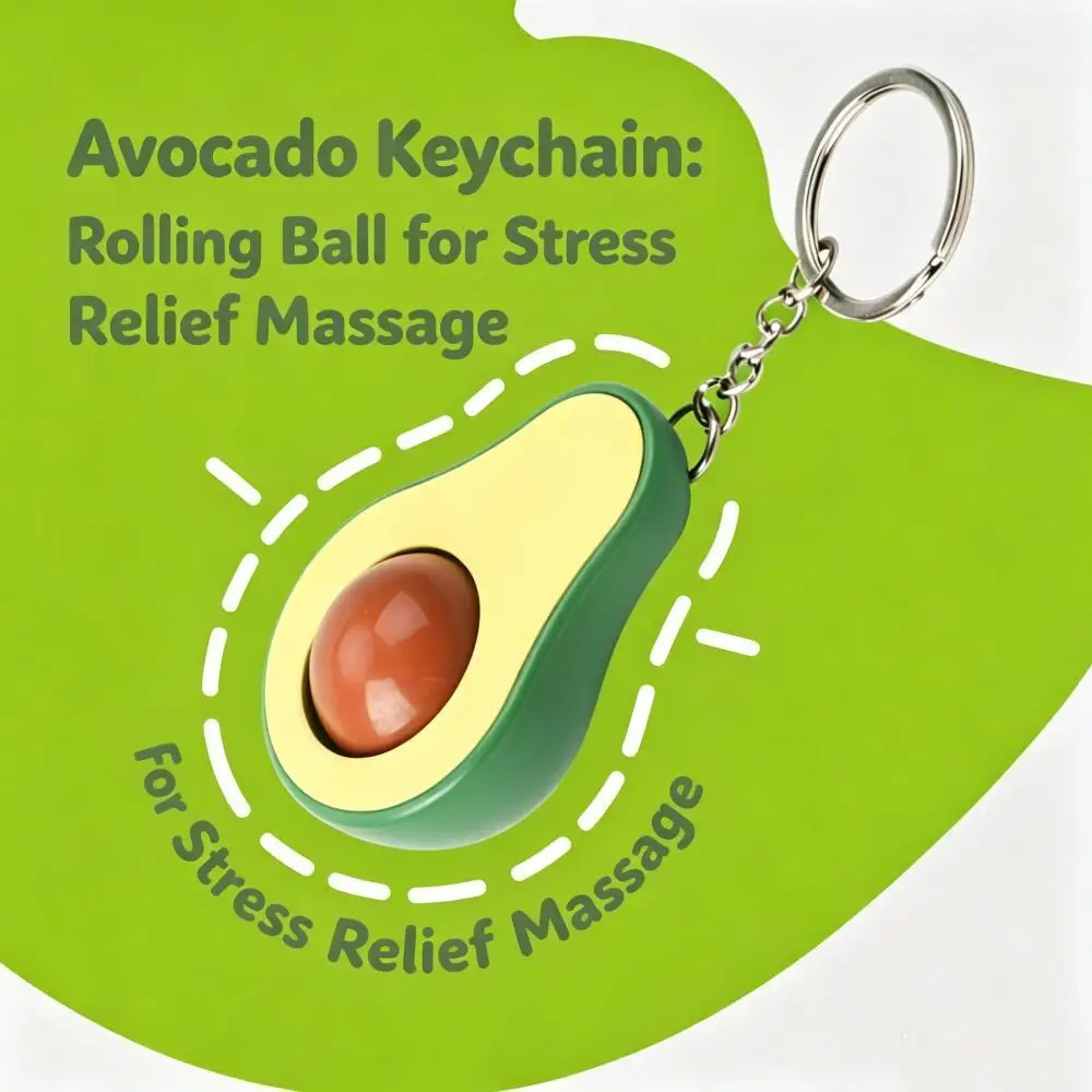 Jouet anti-stress en forme d'avocat, mini pendentif de massage, porte-clés fruit mignon pour soulager le stress