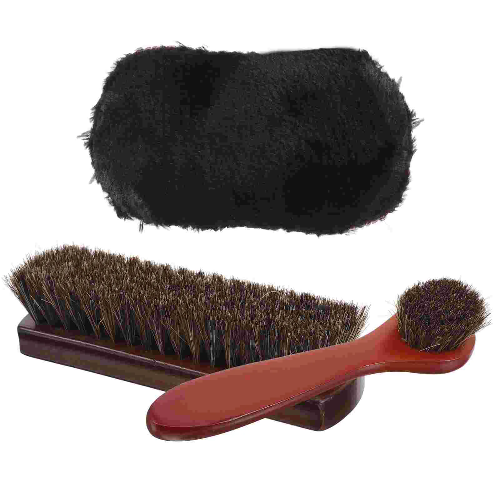 

Shoe Polish Kit Brush Polishing Horse Hair Boot High Gloss Shoes Car Seat Sofa Set Horsehair for