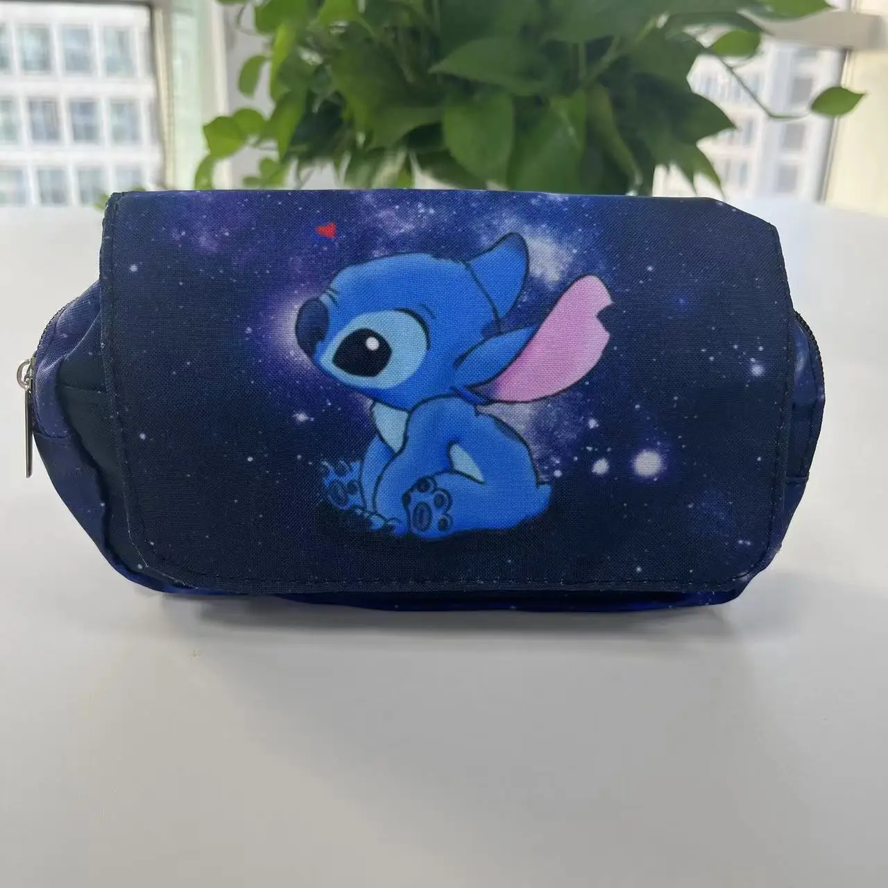 Stitch Fully Printed Flap Pen Bag Cartoon Large Capacity Pencil Case Cute Anime Bags Student Stationery Storage Box Gifts