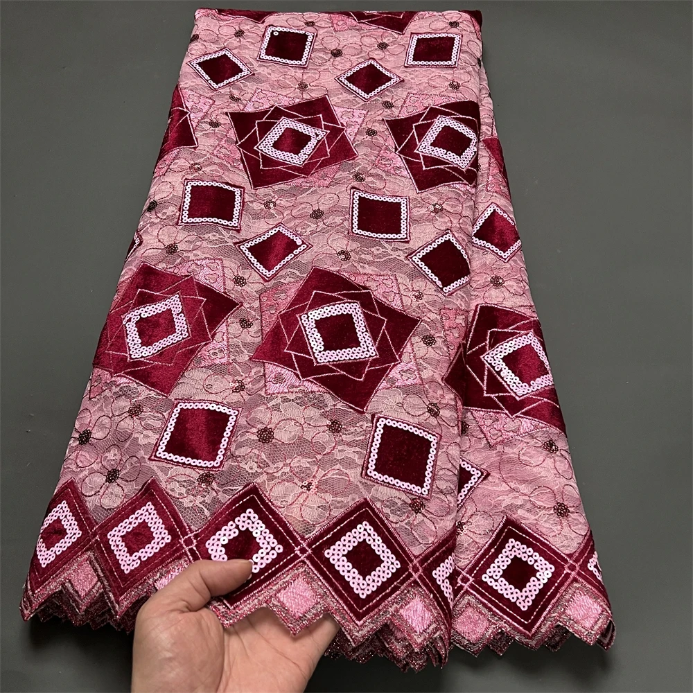 고품질 아프리카 나이지리아 튤 레이스 원단 자수 파티  - Velvet Fabric Embroidery 리뷰 및 가격