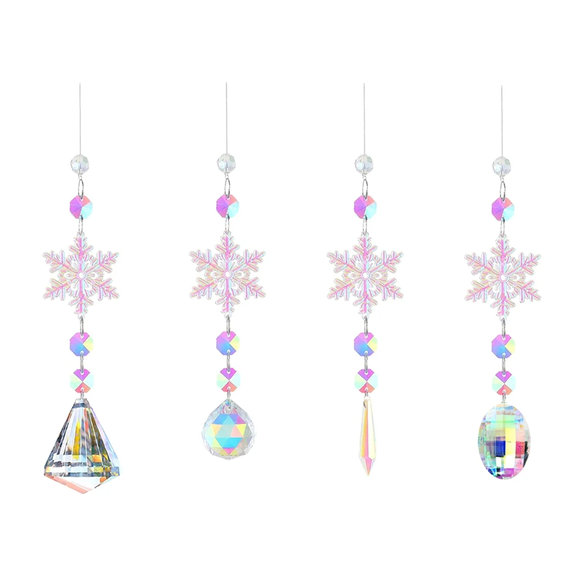 Sun Catchers Indoor Window Snowflakes Hanging Crystal Suncatcher Prism Ball Rainbow Suncatcher Snowflake Pendant