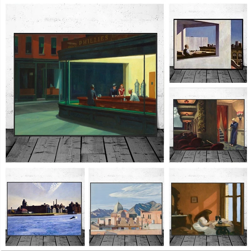 Famous Edward Hopper Abstract Wall Art Posters Canvas Painting Print Modern Decoration Picture for Living Room Home Decor