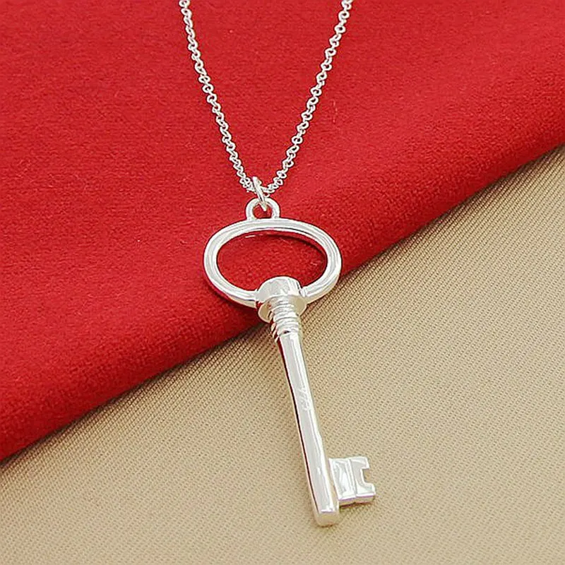 Fashion silver color key pendant necklace jewelry men and women jewelry wedding engagement jewelry