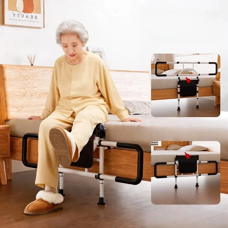 Bedside Rail for Elderly Safety Adjustable Bed Aid with Storage Pocket, Non-Slip Handle,400 Lbs Capacity Bed Rails for Seniors