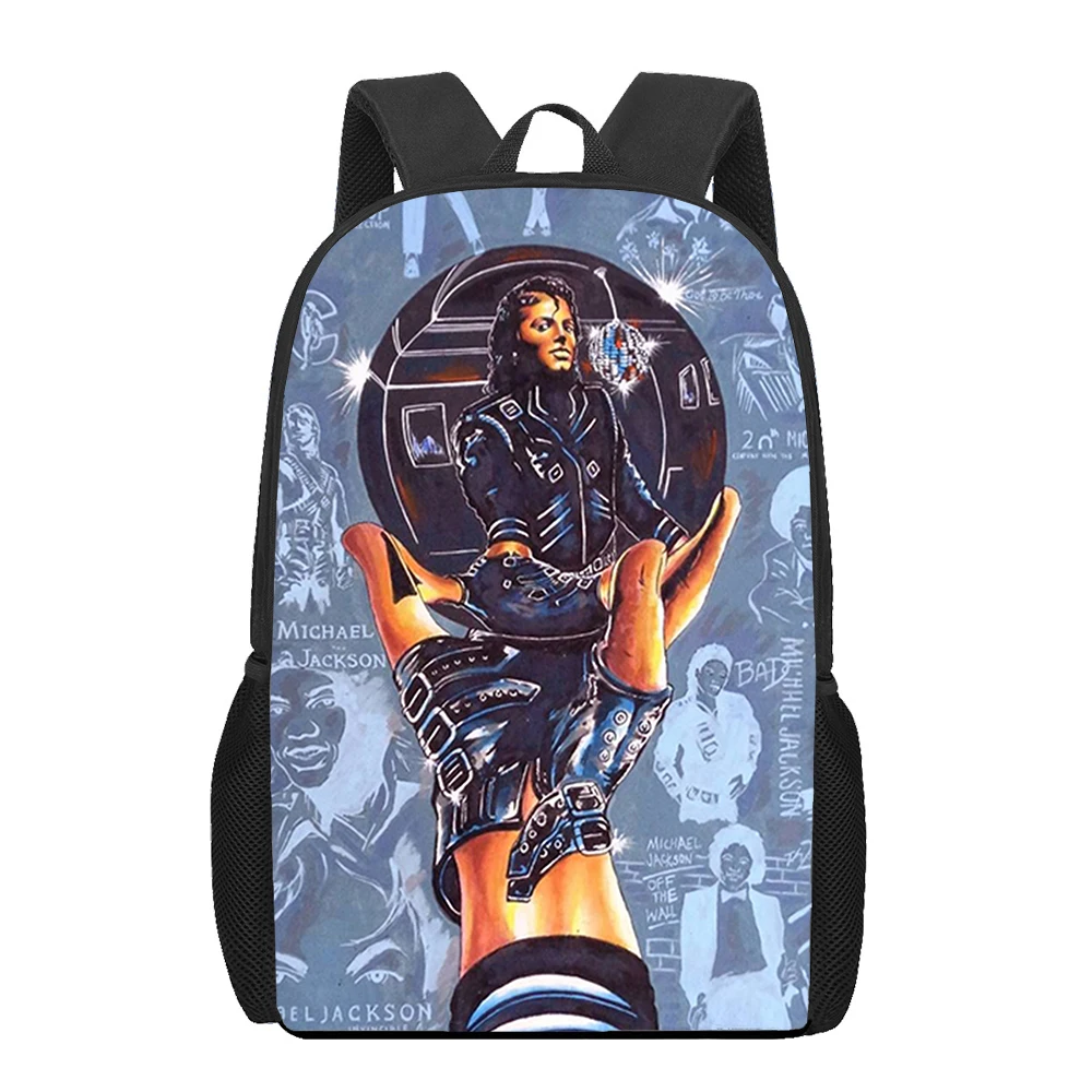 Michael Jackson Kids School Bags  3D Printed Book Bag Men 16 Inch Backpack For Teen Boys Kindergarten Bagpack Children Mochila