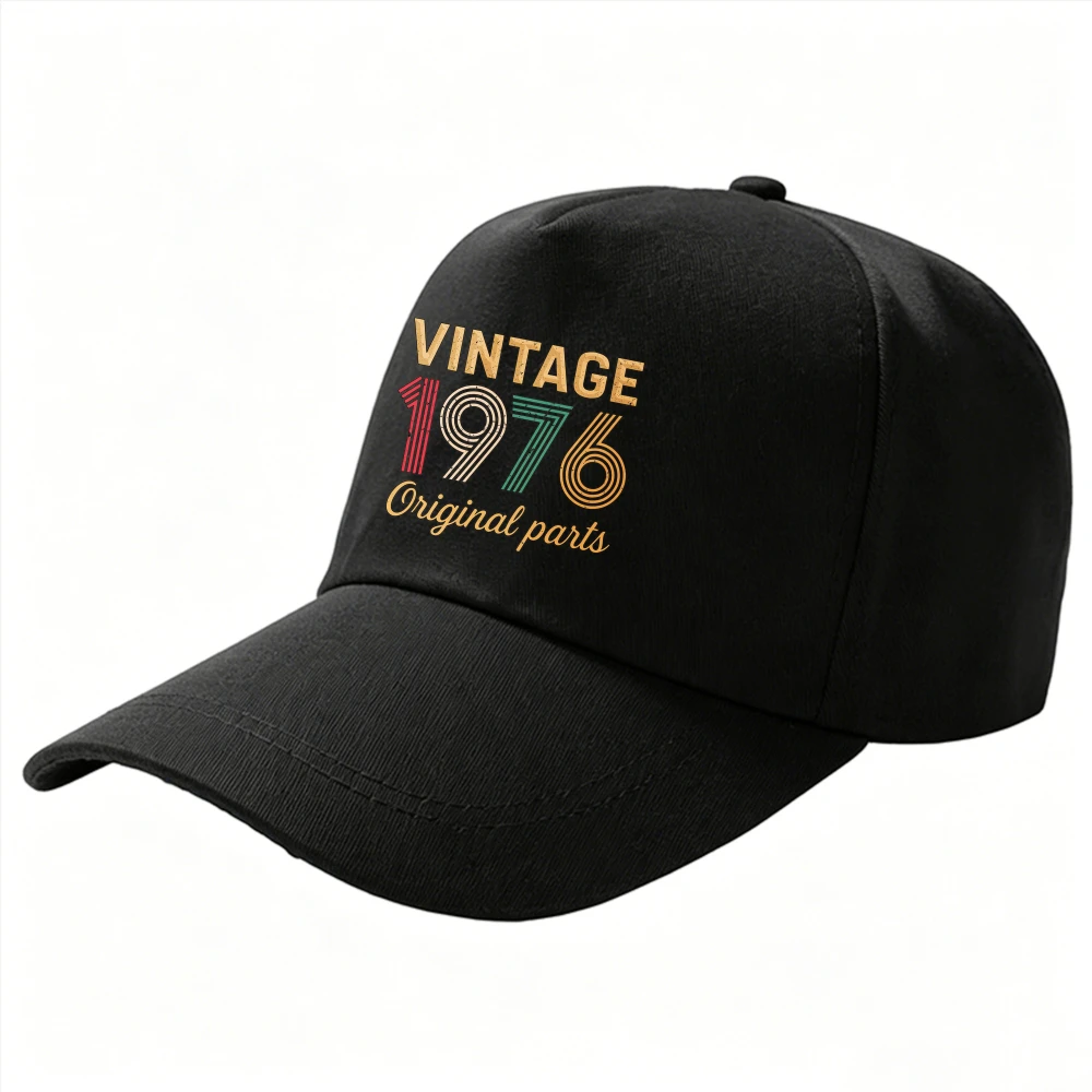 Gorra de Béisbol Vintage 1976 con Piezas Originales, para Hombre y Mujer, Regalo de Cumpleaños Retro 1976, Gorra de Papá, Ajustable, Informal, Gorra Trucker para Hombre