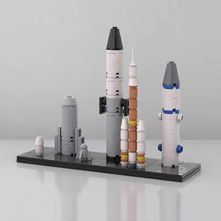 

MOC Creative Design Mini Space Rocket Launch Scene Building Blocks DIY Children's Puzzle Assembly Toys Birthday Gift Ornament