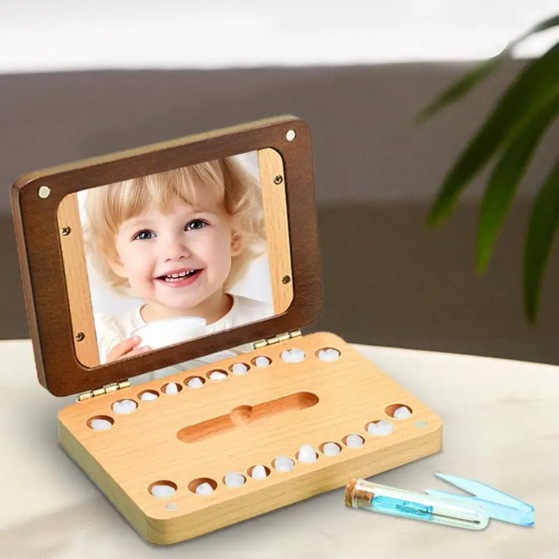 

Toddler Teeth Keepsake Box Wooden Tooth Keepsake Organizer Box Tooth Fairy Box First Tooth Container Keeping The Child Moment