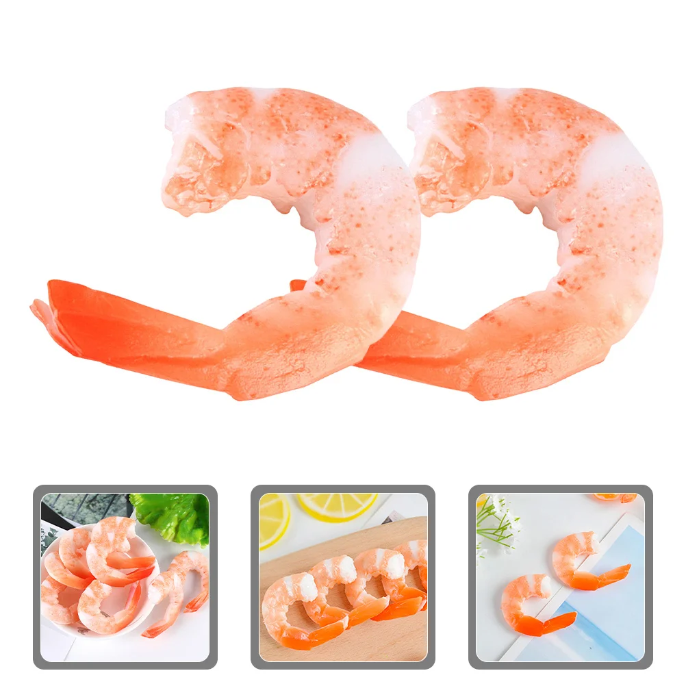 

8Pcs Faux Shrimp High Durability Realistic Food Props for Home Kitchen Restaurant Party Decor Artificial Peeled Shrimp Model