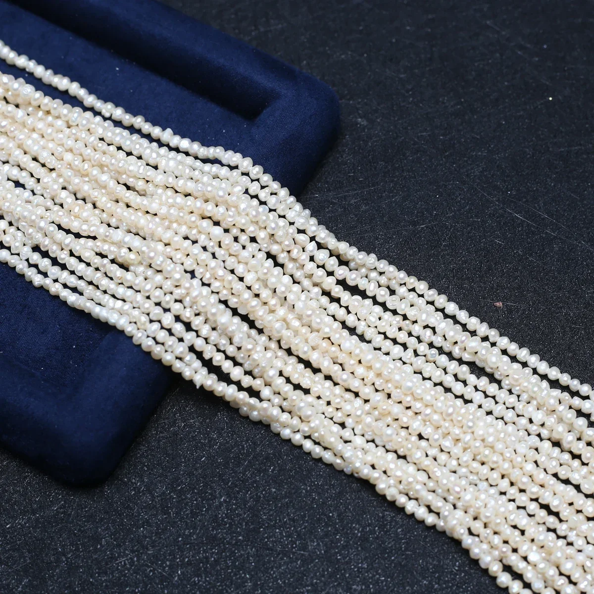 Tiny 2-3mm AAA Near Round Freshwater Pearls Smooth Loose Beads Universal For Male & Female Handmade Jewelry Craft Daily Presents