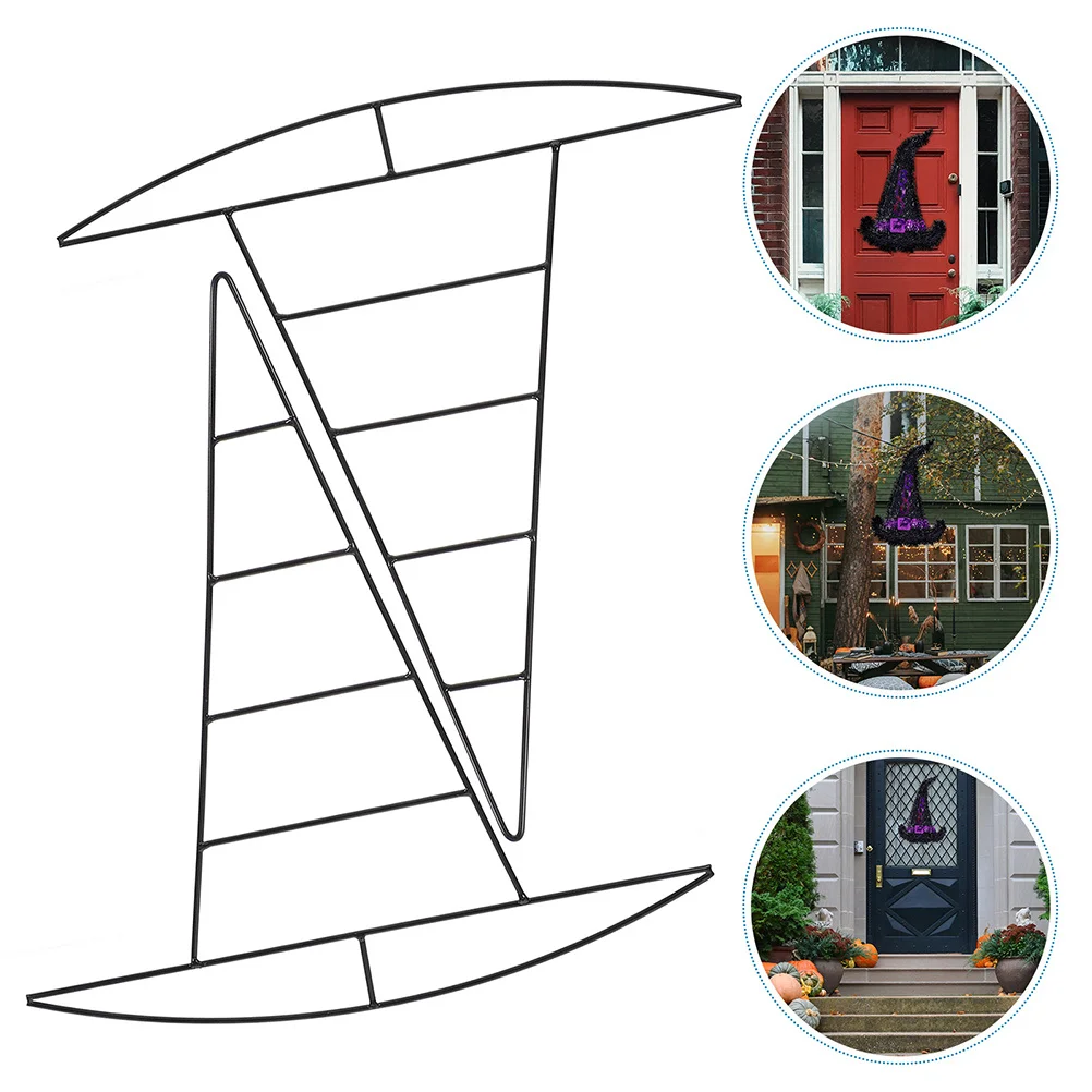

4Pcs Iron Witch Hat Wreath Frame Metal Wire Garland Frame DIY Wreath Making Rack Halloween Party Decor Flower Arranging Rack