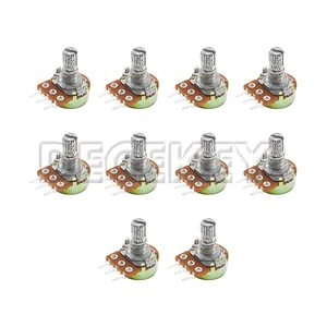 10 pieces Linear potentiometer Wh148 15mm 3 pins with nuts and washers 1k 2k 5k 10k 20k 50k 100k 250k 1m potentiometer kit 10 Main Sales Potentiometer 10K - №2