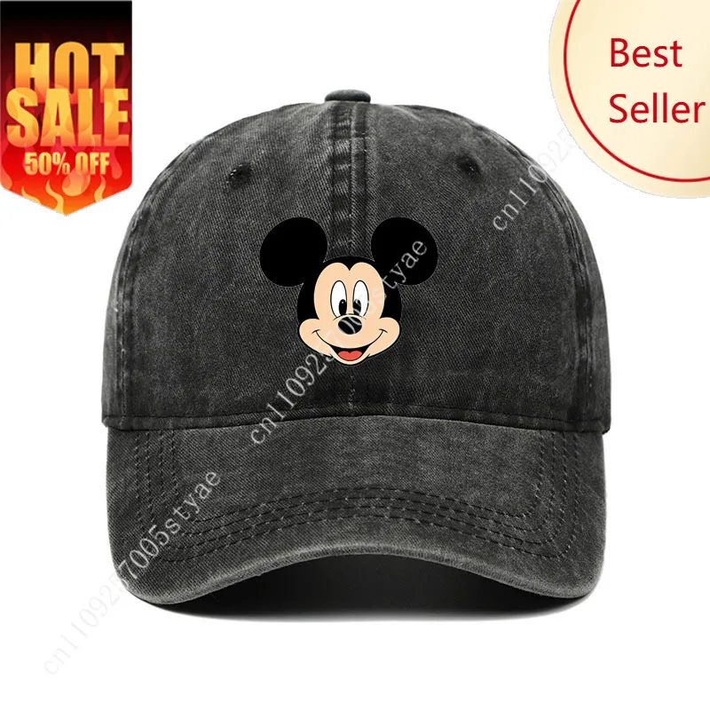 

Unisex Vintage Washed Mickey Minnie Print Baseball Cap for Men Women Cartoon Trucker Hat Adjustable Snapback Casual Hip Hop Hat