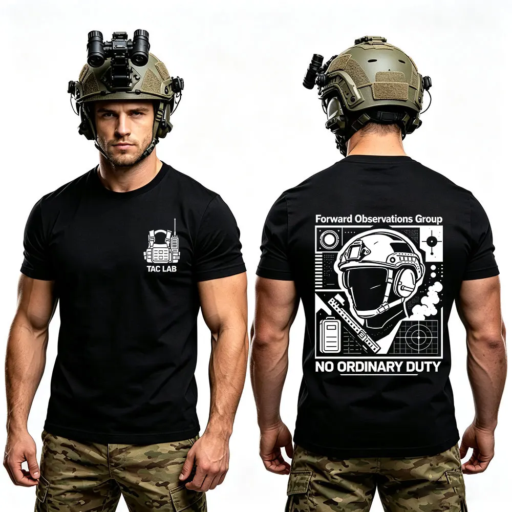 Forward Observations Group T-shirt Skeleton Skull Helmet Punk Gothic Military T-Shirts Men Women Cotton Casual Oversized T Shirt