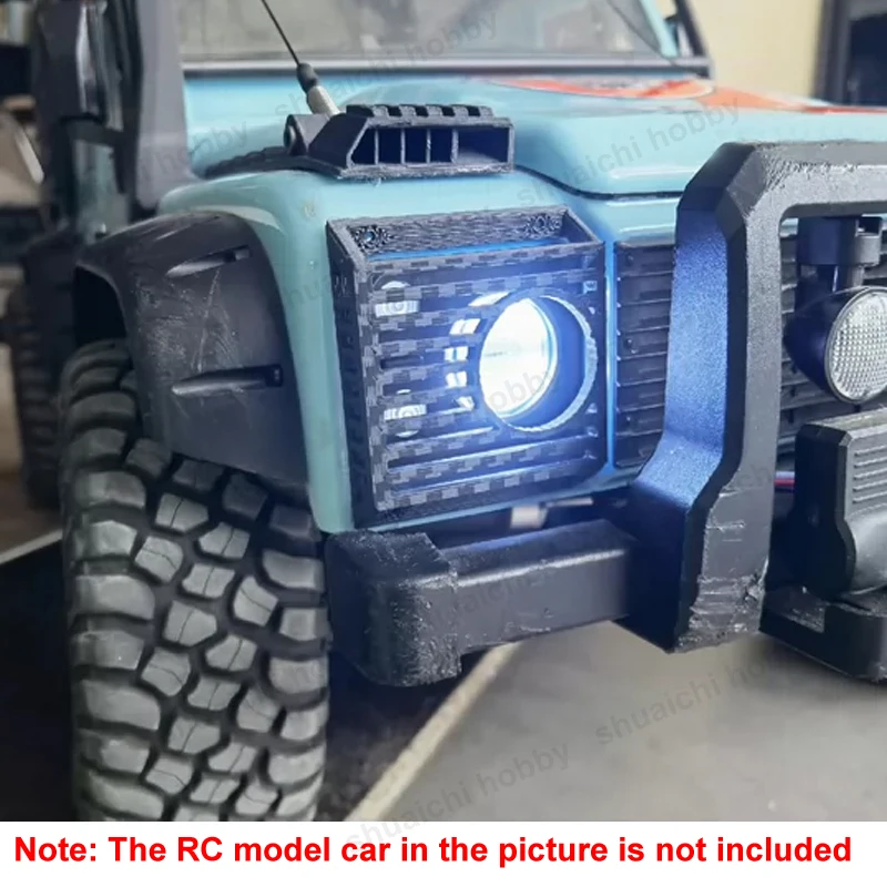 Protector de faros impreso en 3D para modelo de coche MJX H8H, marco de protección de lámpara, piezas de montaje DIY, orugas universales 1/8 1/10 RC, 1 par