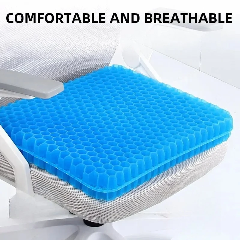 Breathable Honeycomb Gel Cushion for Summer Ease Tailbone Back Pressure Pain Relief Home Office Car Wheelchair Chair Pad