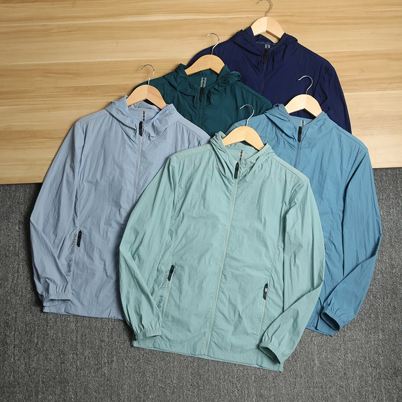 

High Efficiency Long Lasting Sun Protection Breathable Spring Summer Men's Outdoor Casual Hooded Jaet Skin Clothes Coat