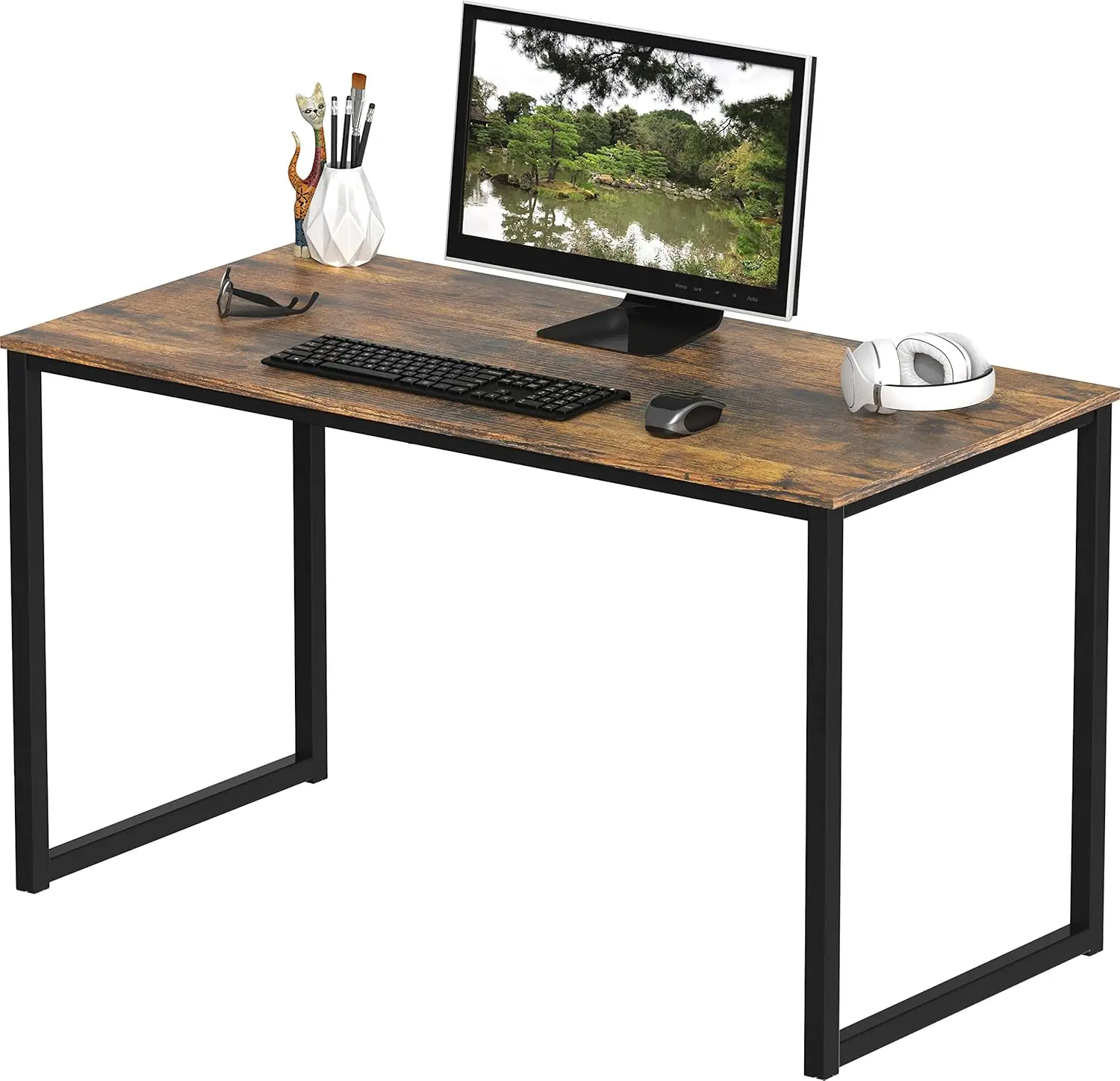 Home office 40 inch computer desk, country brown