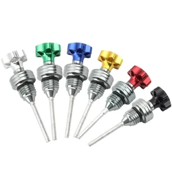 Motorcycle Engine Oil Dipstick Filler Cap Plug Engine Crankcase Scooter Oil Level Gauge Red Blue Black Gold Silver Aluminum 1pcs