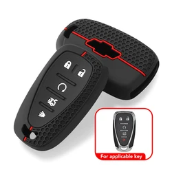 Silicone Car Remote Key Case Holder Key Cover For Chevrolet Camaro Malibu Cruze Equinox Volt 5 Buttons Auto Accessorise Keychain