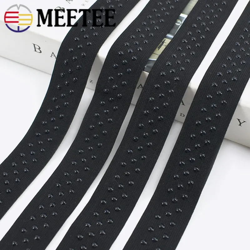 2/5Meters 25mm Silicone Non-slip Elastic Bands Polyester Rubber Band DIY Cycling Clothes Sport Kneepad Belt Sewing Accessories