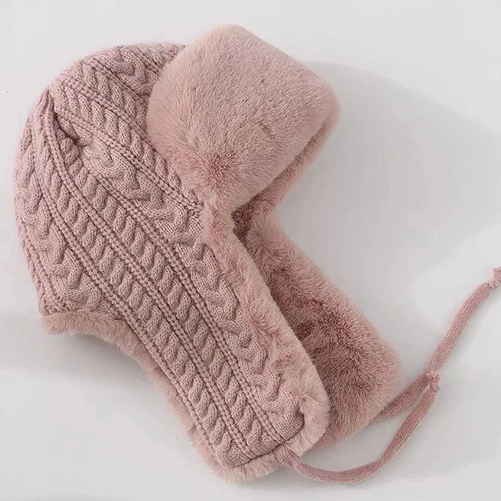 قبعة الشتاء الدافئة المرأة الصياد قبعة التزلج قبعة سميكة محبوك قبعة للمشي الشتوي ركوب الدراجات الأنشطة في الهواء الطلق #4