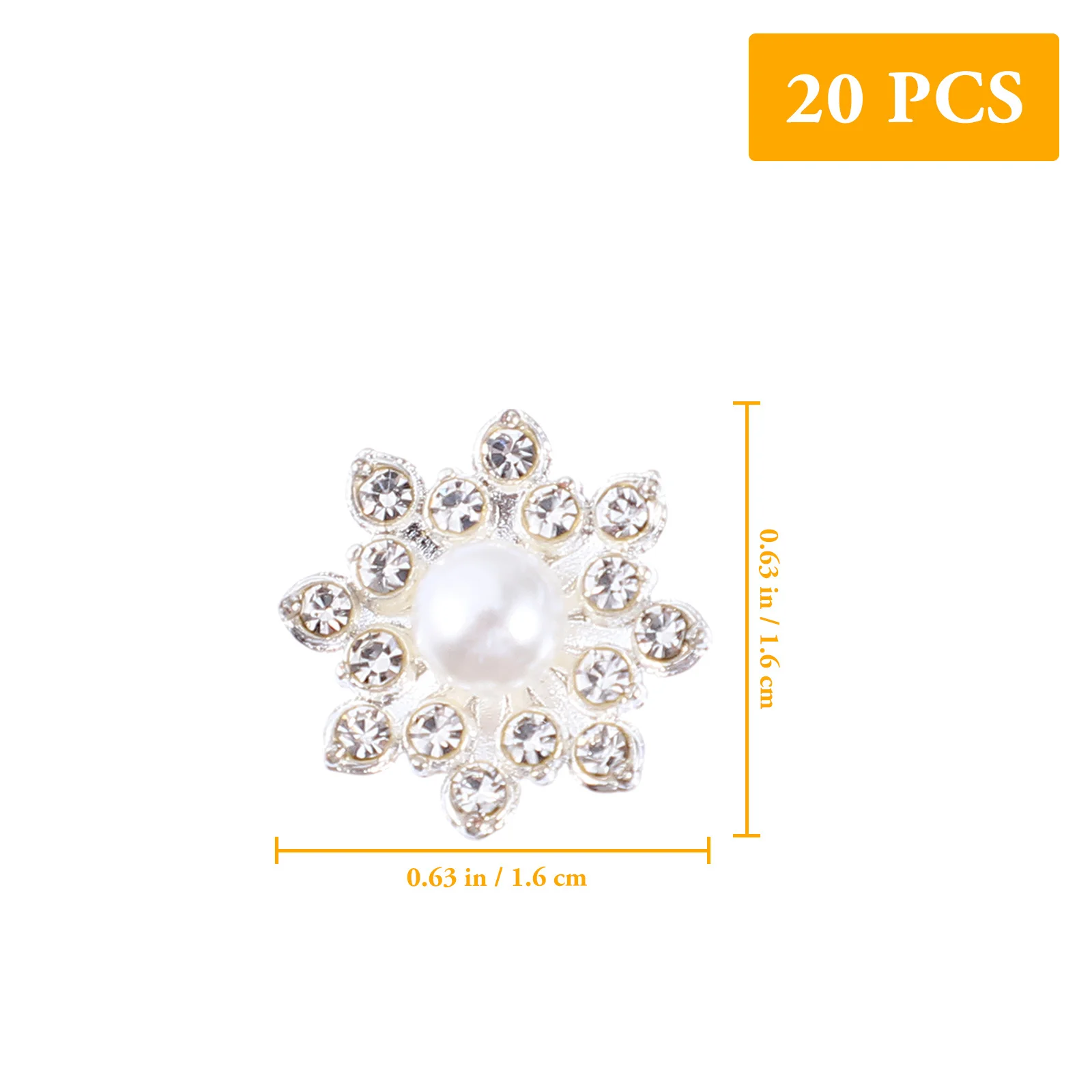

20pcs Alloy Rhinestone Flower Diy Hair Accessories Jewelry Making Supplies For Shirts Bags Headbands Craft Garment Accessory