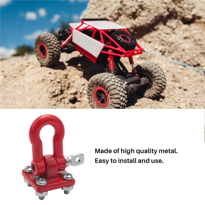 Gesper kait derek Trailer pendakian logam, aksesori belenggu Winch untuk truk Crawler RC skala 1/10 D90 SCX10 memanjat