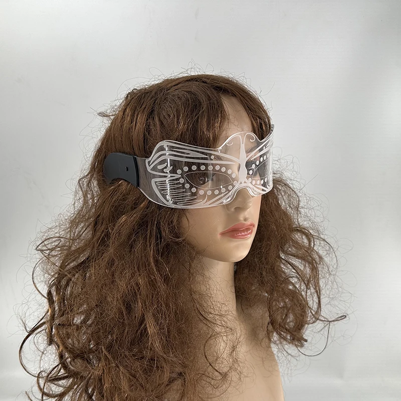 Fashion Half Face Colorful Mask Men Women Masquerade Supplies Cosplay Glowing Costumes Accessory Luminous Butterfly Pattern Prop