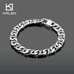 Kalen Trend  Simple Lock Bracelet Chain Titanium Street Couple Fashion Link For Men Jewelry Party